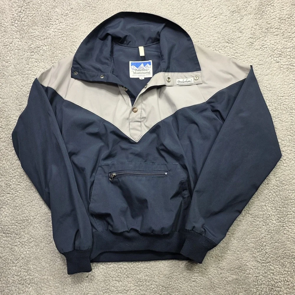 Men's Vintage 90's Powderhorn Mountaineering Colorblock Anorak Ski Jacket Sz Med - Picture 5 of 15